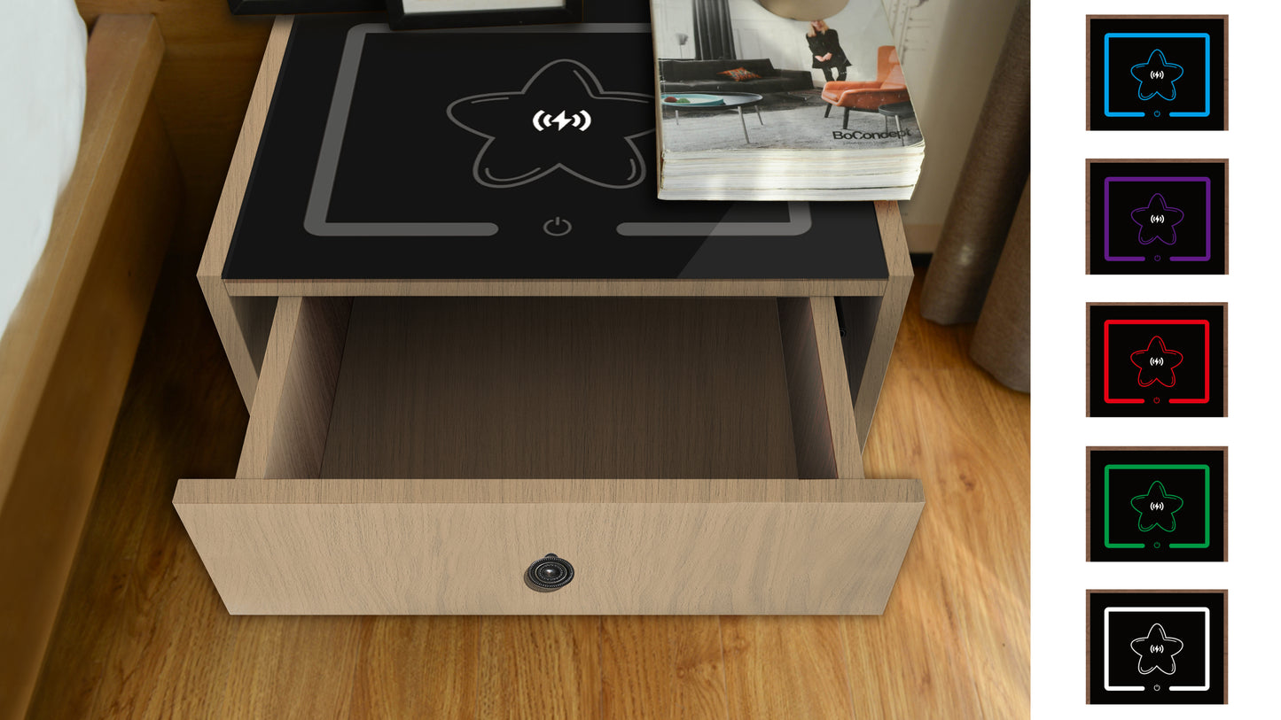 NIGHTSTAND WITH WIRELESS CHARGING STATION