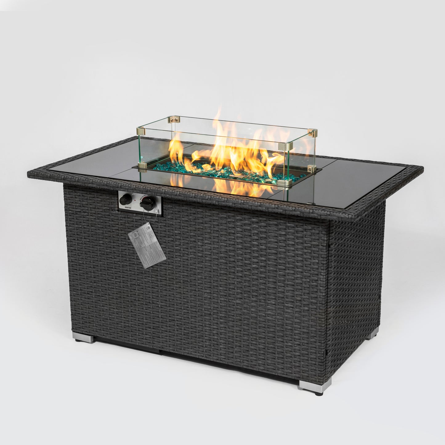 44 Gas Propane Fire Pit Table with 50,000 BTU and ETL Certification (Grey)