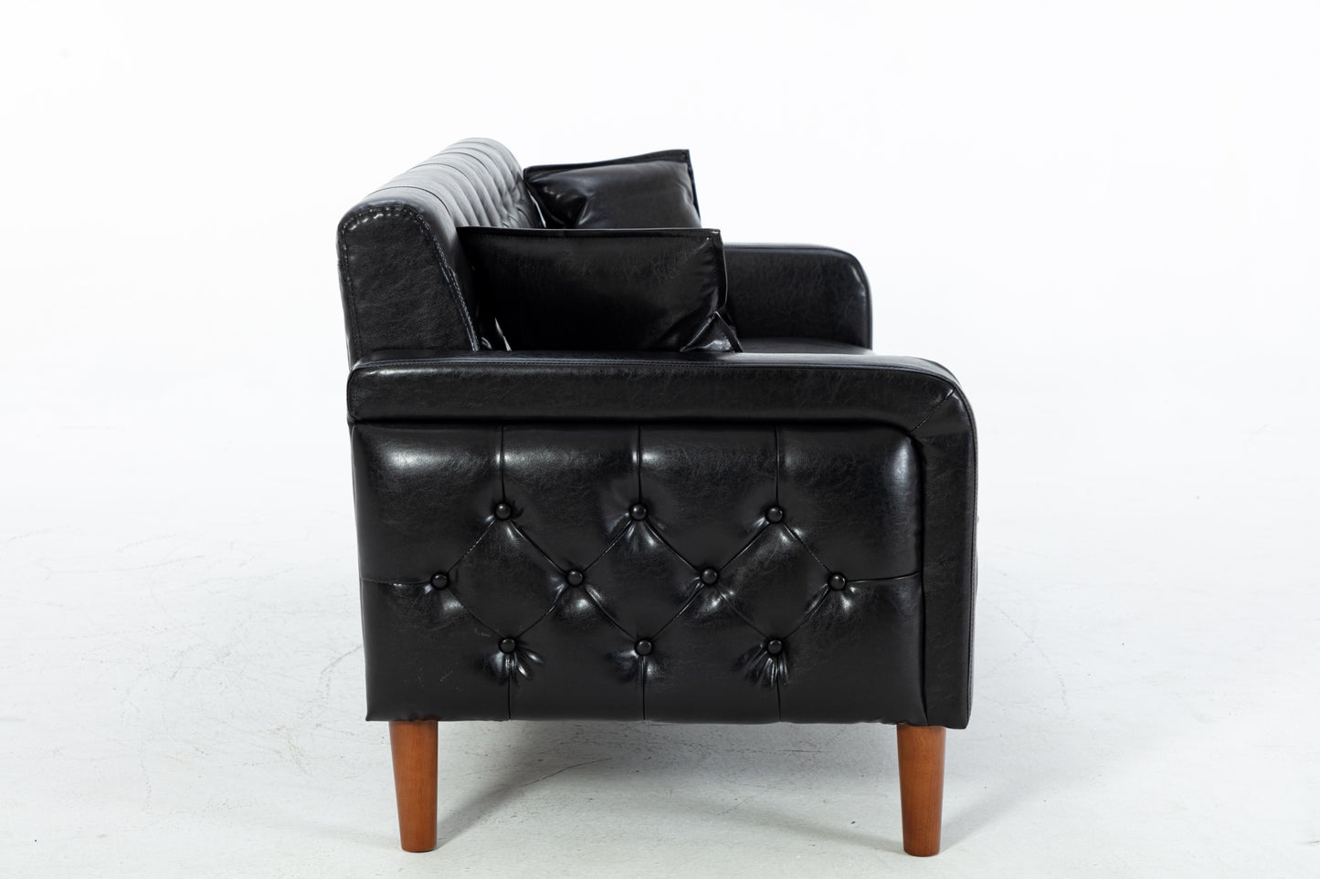 Black 2047 PU Leather Sofa