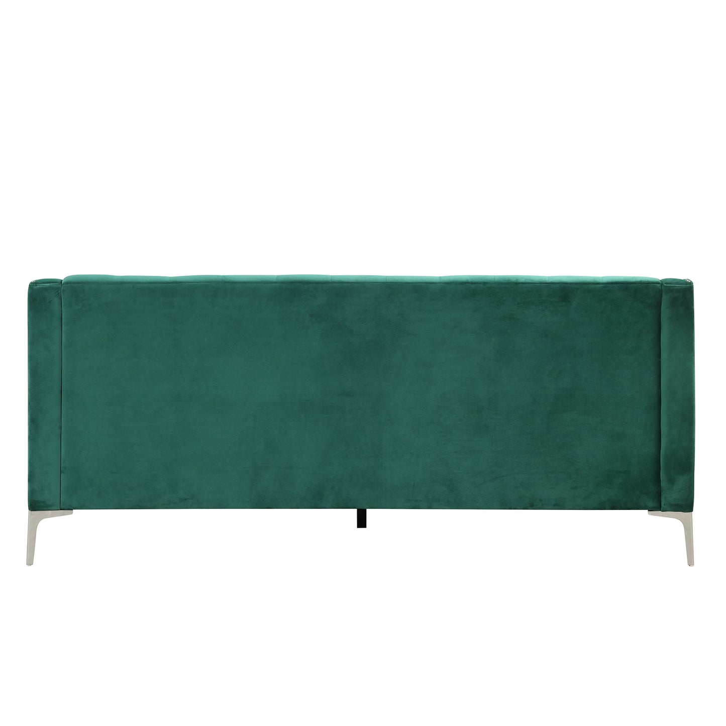 78-Inch Modern Dutch Plush Upholstered Green Sofa with Metal Legs