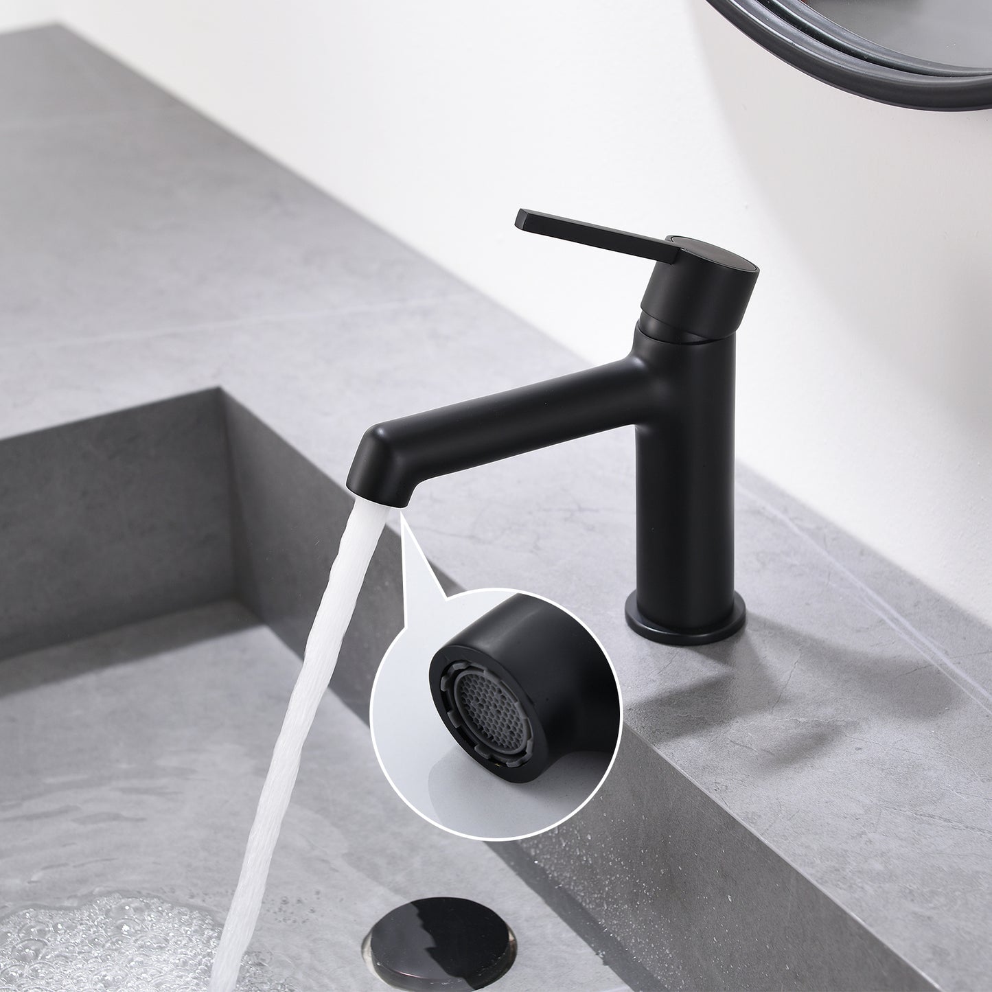 Elegant Matte Black Single Handle Bathroom Faucet for Modern Basin