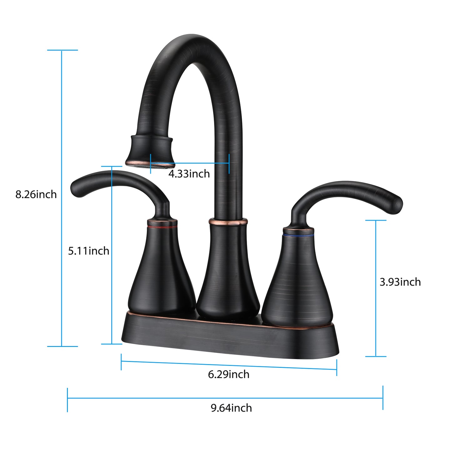 Elegant Oil-Rubbed Bronze Bathroom Sink Faucet with Dual Handles and Pop-up Drain