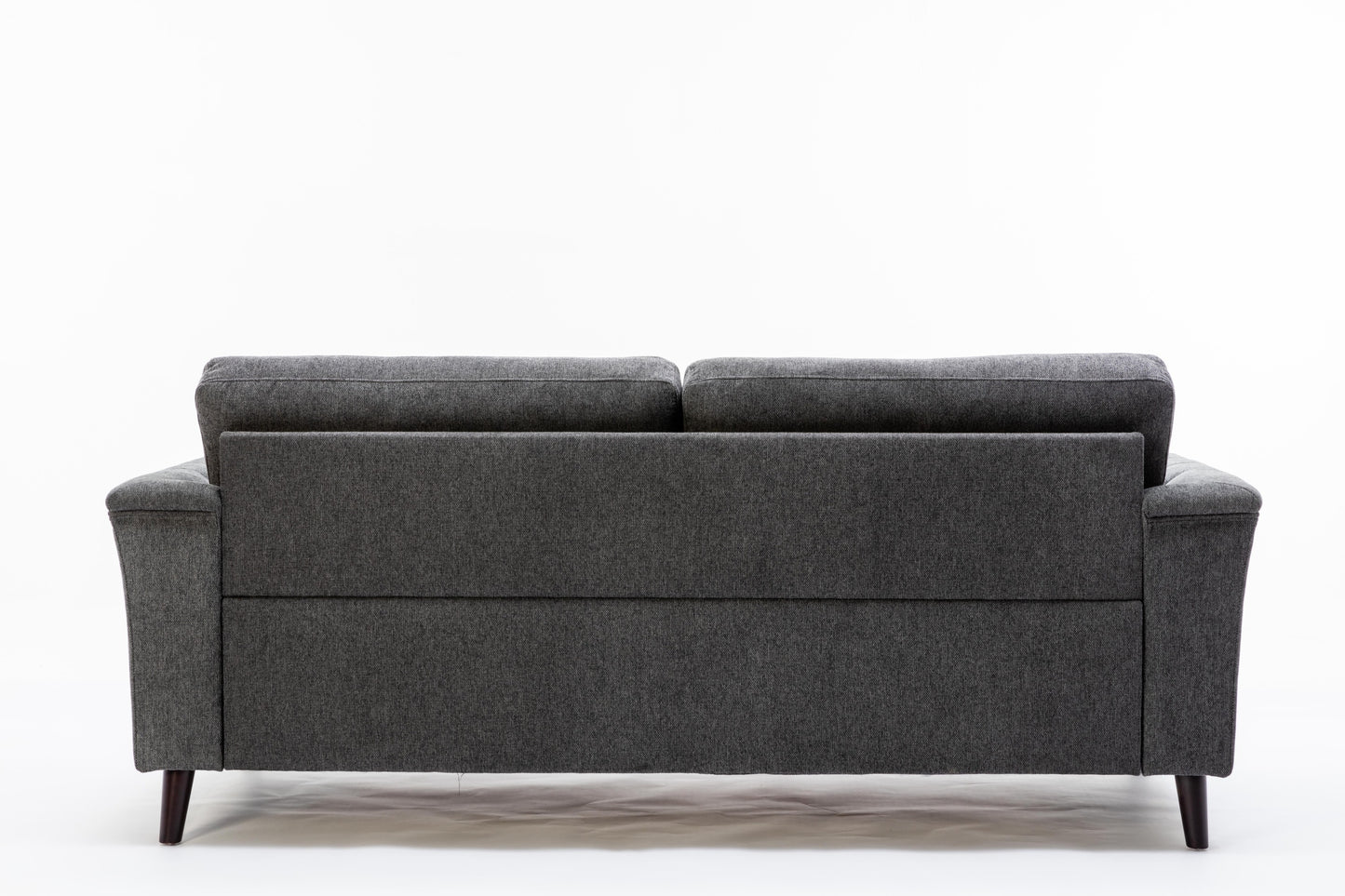 Stanton Dark Gray Linen Sofa with Tufted Arms