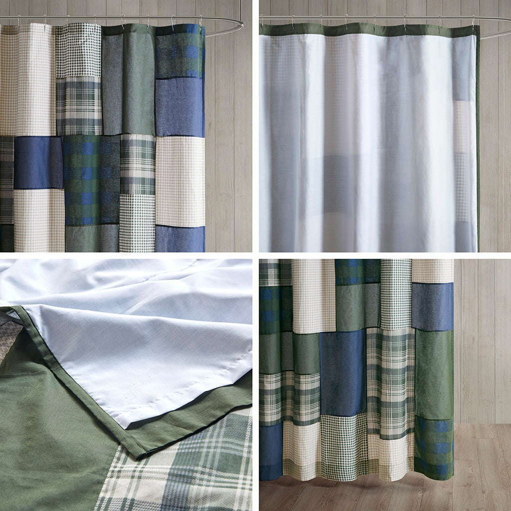 Cozy Cabin Cotton Patchwork Shower Curtain