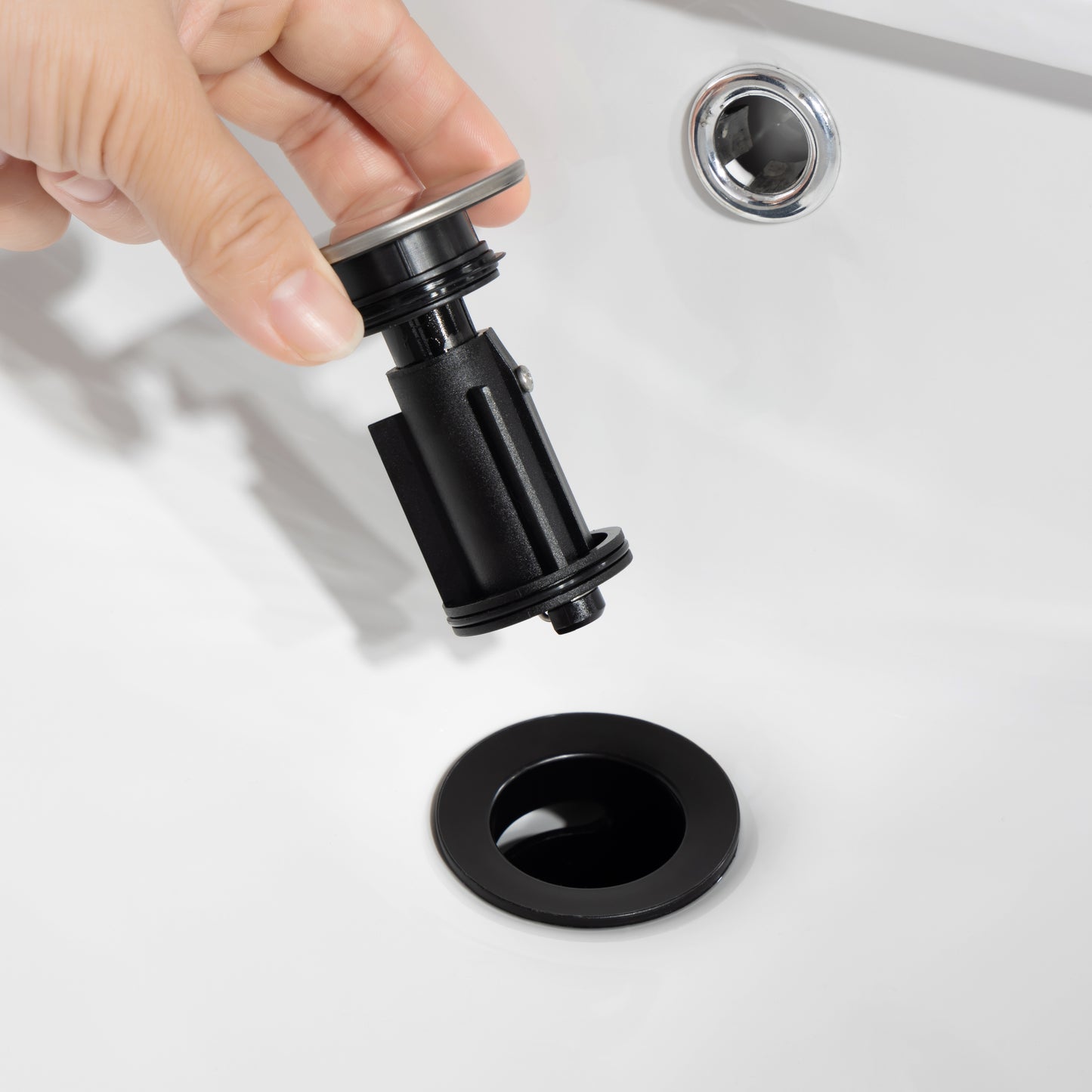 WaterSong Waterfall Spout Bathroom Faucet with Matte Black Finish