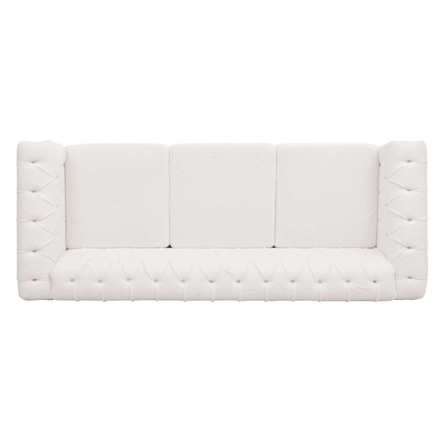 Traditional Bubble Nails Square Arm Sofa with Removable Cushions