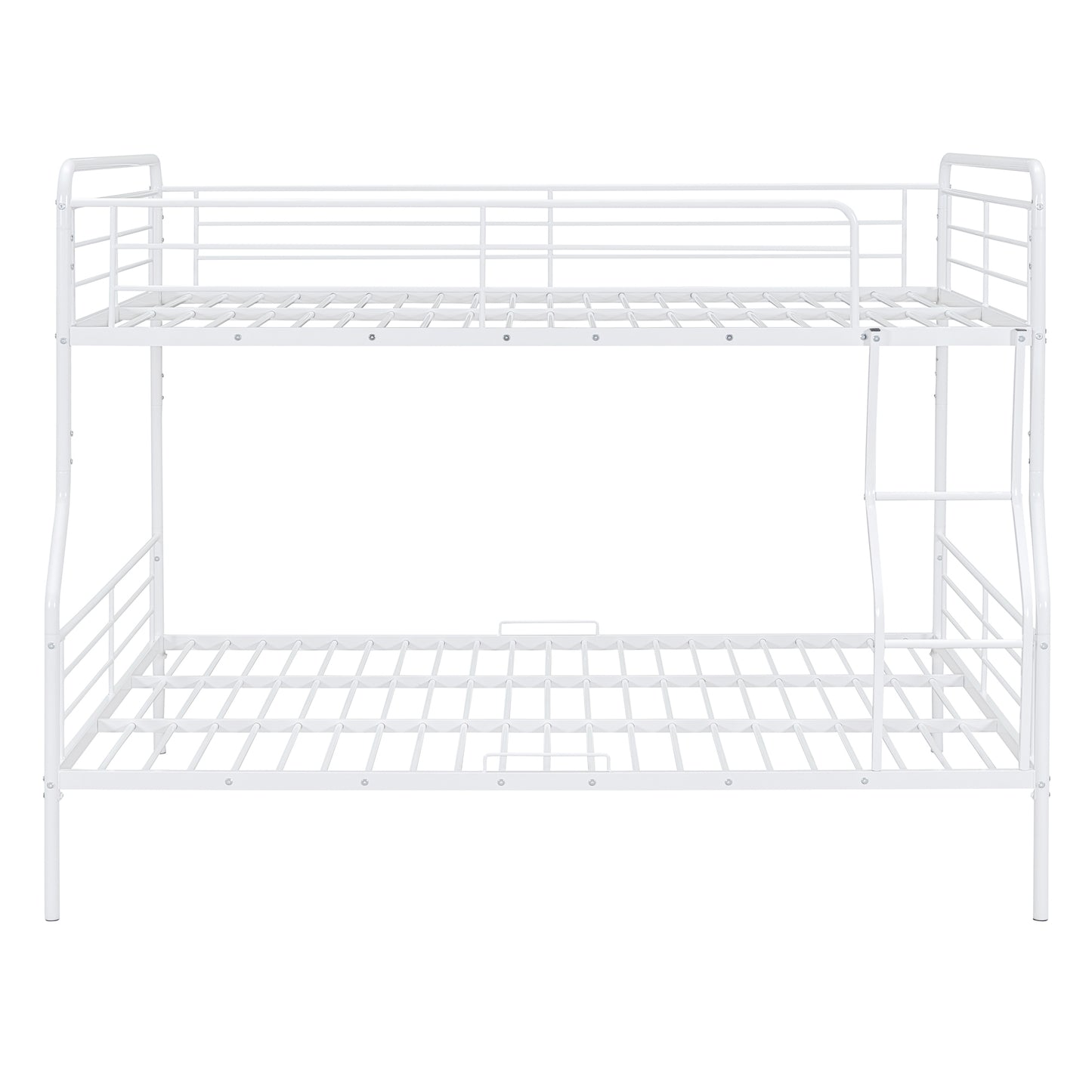 Contemporary White Metal Full XL Over Queen Bunk Bed