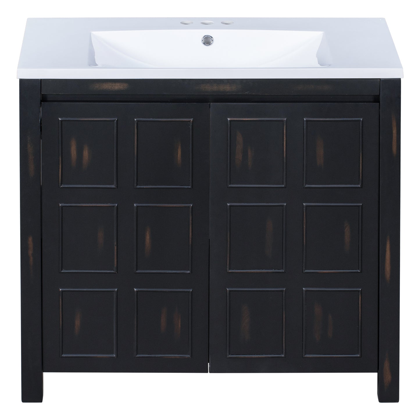 36" Bathroom Vanity Organizer with Sink, Combo Cabinet Set, Bathroom Storage Cabinet, Retro Espresso(the same with SV000004AAE)