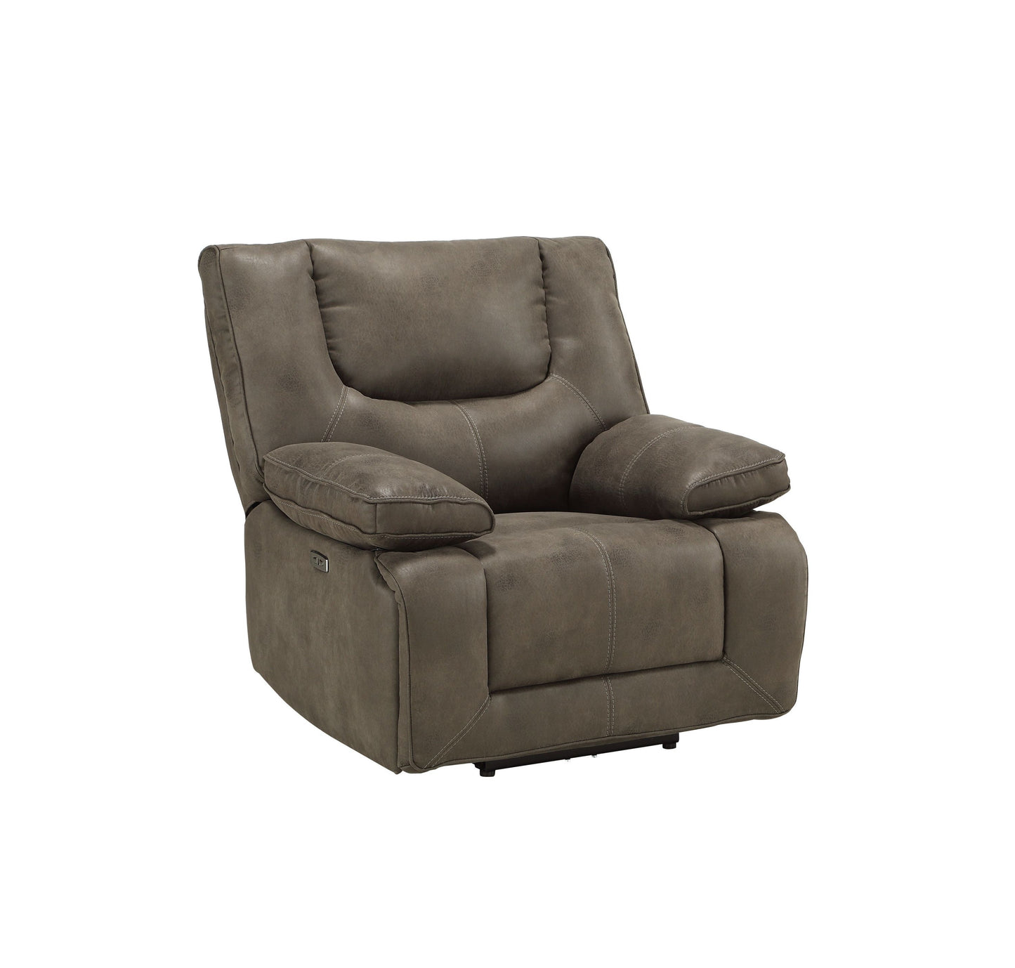 Harumi Power Motion Recliner in Gray Leather-Aire