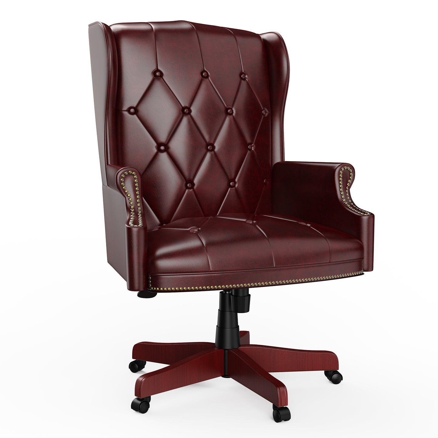 330LBS Executive Office Chair, Ergonomic Design High Back Reclining Comfortable Desk Chair - Burgundy