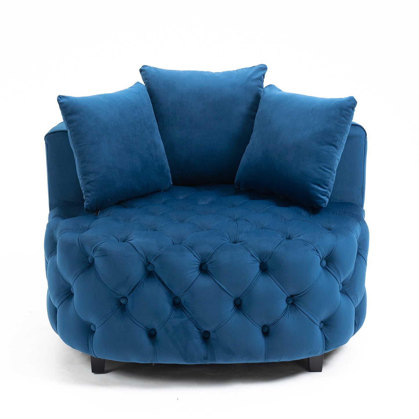 A&A Furniture,Accent Chair / Classical Barrel Chair for living room / Modern Leisure Sofa Chair (Blue)