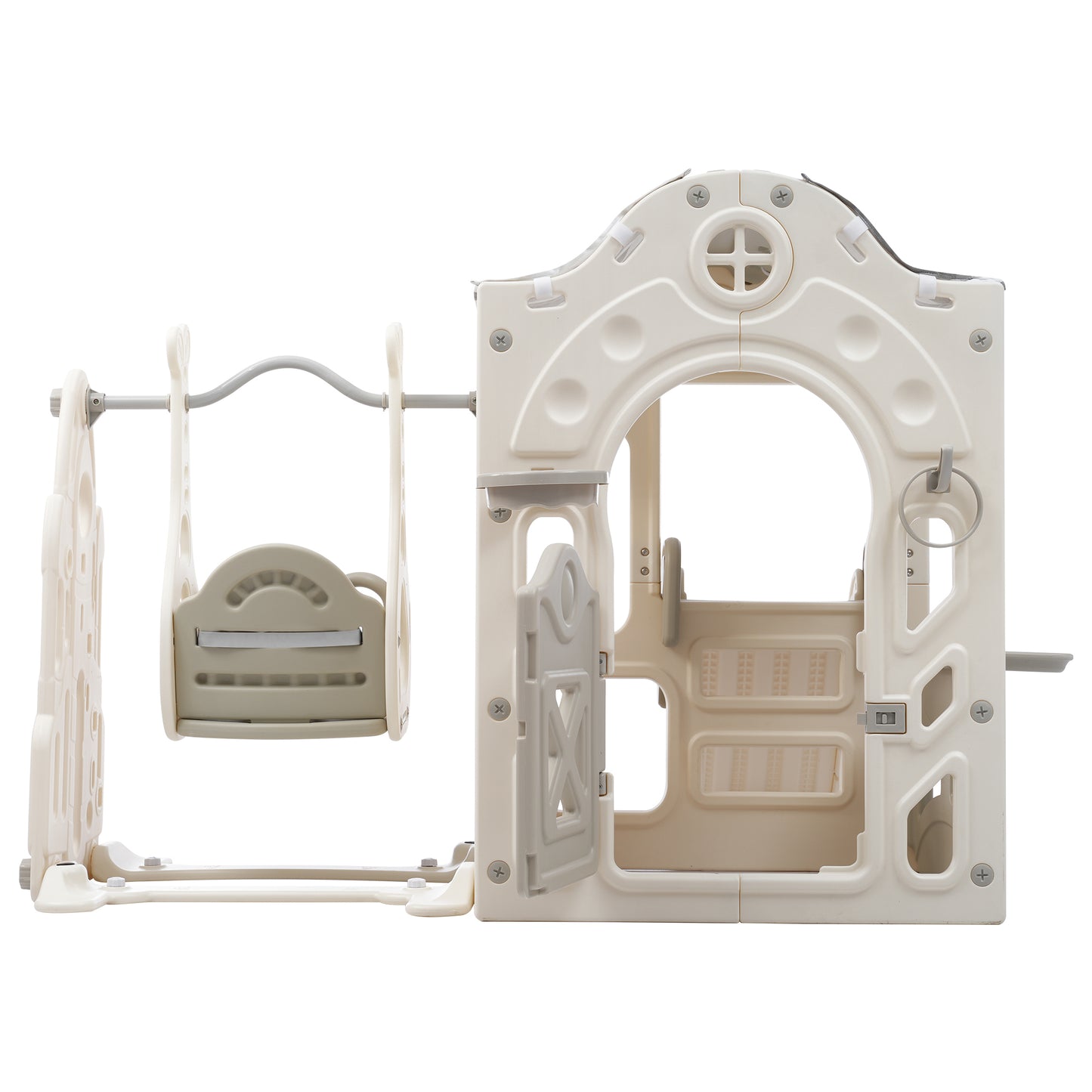 6-in-1 Toddler Slide and Swing Set with Fairy House for Babies