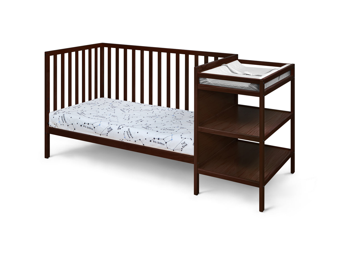 Palmer 3-in-1 Convertible Crib and Changer Combo Espresso