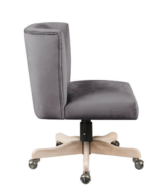 Cliasca Office Chair, Gray Velvet 93073