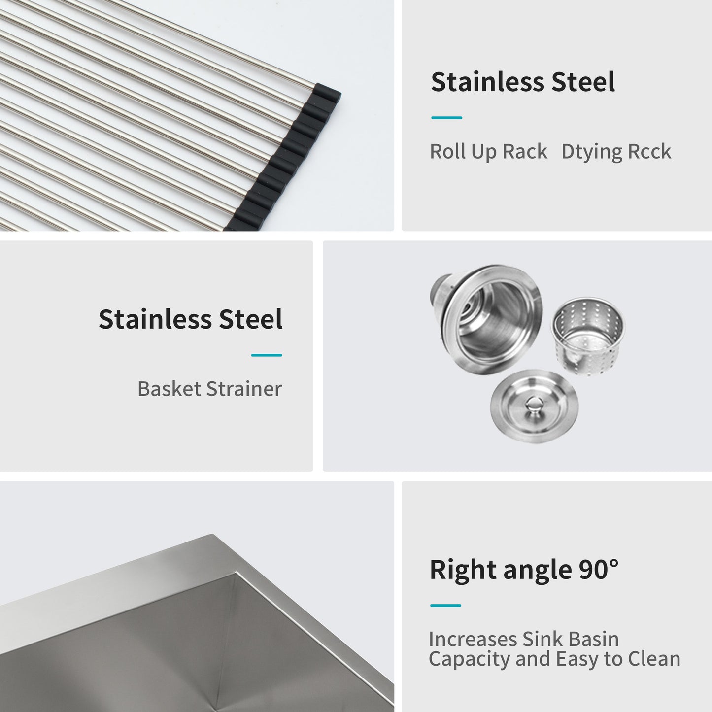 Undermount Stainless Steel Kitchen Sink - 15x17x9 Single Basin with Drainage System