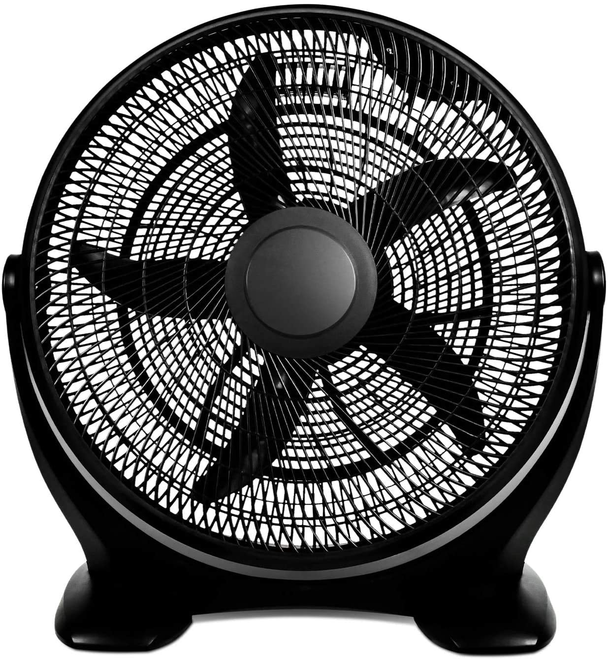 Simple Deluxe 14 Inch 3-Speed Plastic Floor Fans Oscillating Quiet for Home Commercial, Residential, and Greenhouse Use, Outdoor/Indoor, Black