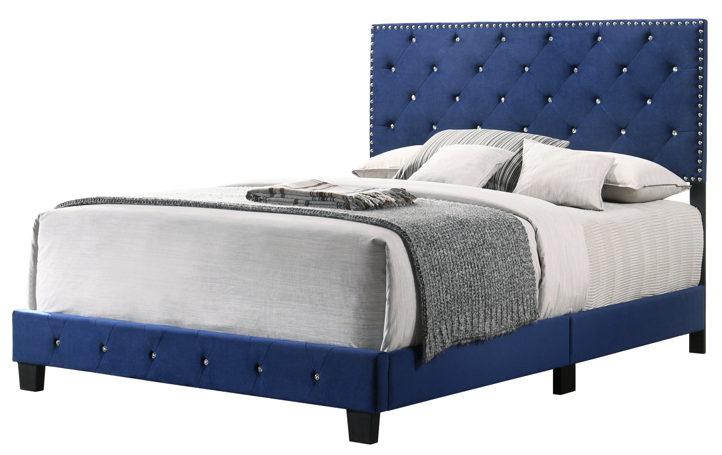 Suffolk G1405-QB-UP Queen Bed , NAVY BLUE