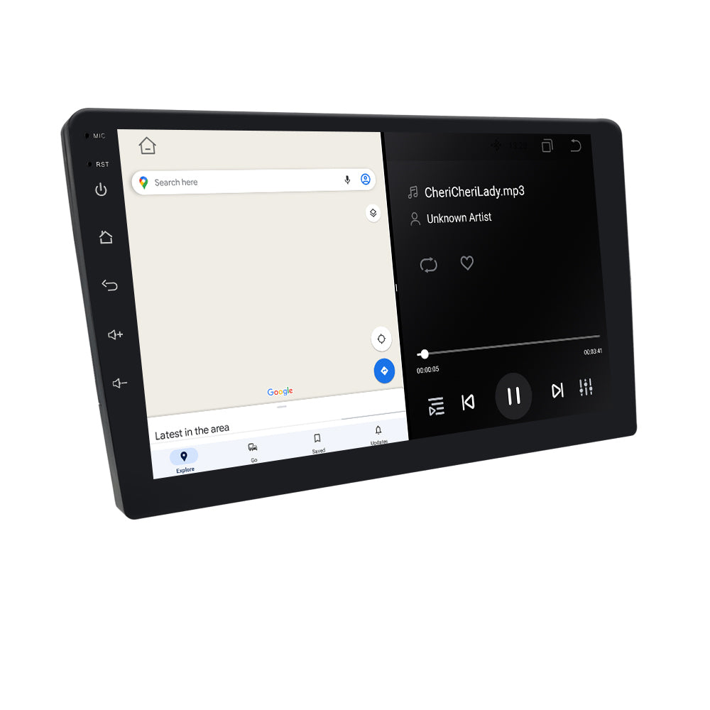 9 Touchscreen Android 12 Octa Core QLED Car GPS Navigation Stereo with Carplay Wifi 4G LTE Weather Display 4+64GB