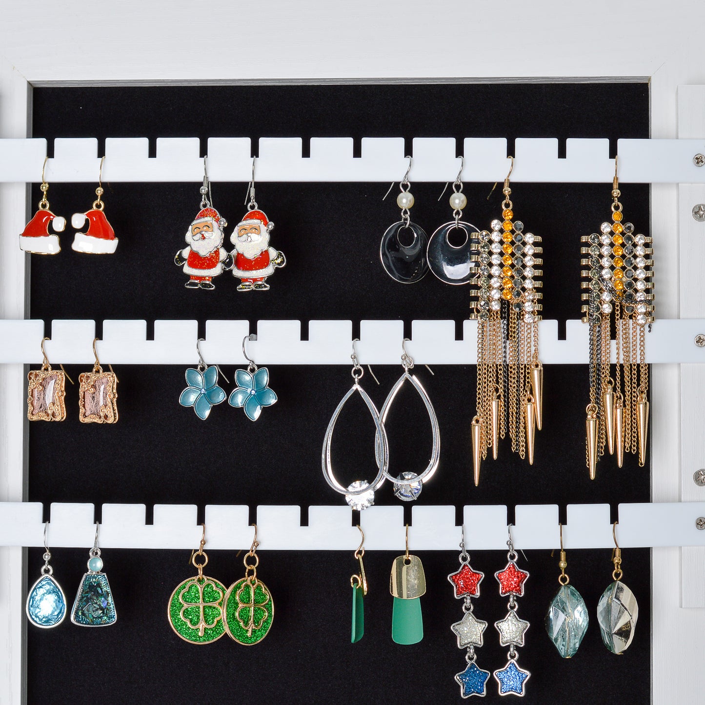 Full Mirror Fashion Simple Jewelry Storage Cabinet  With Led Light  Can Be Hung On The Door Or Wall