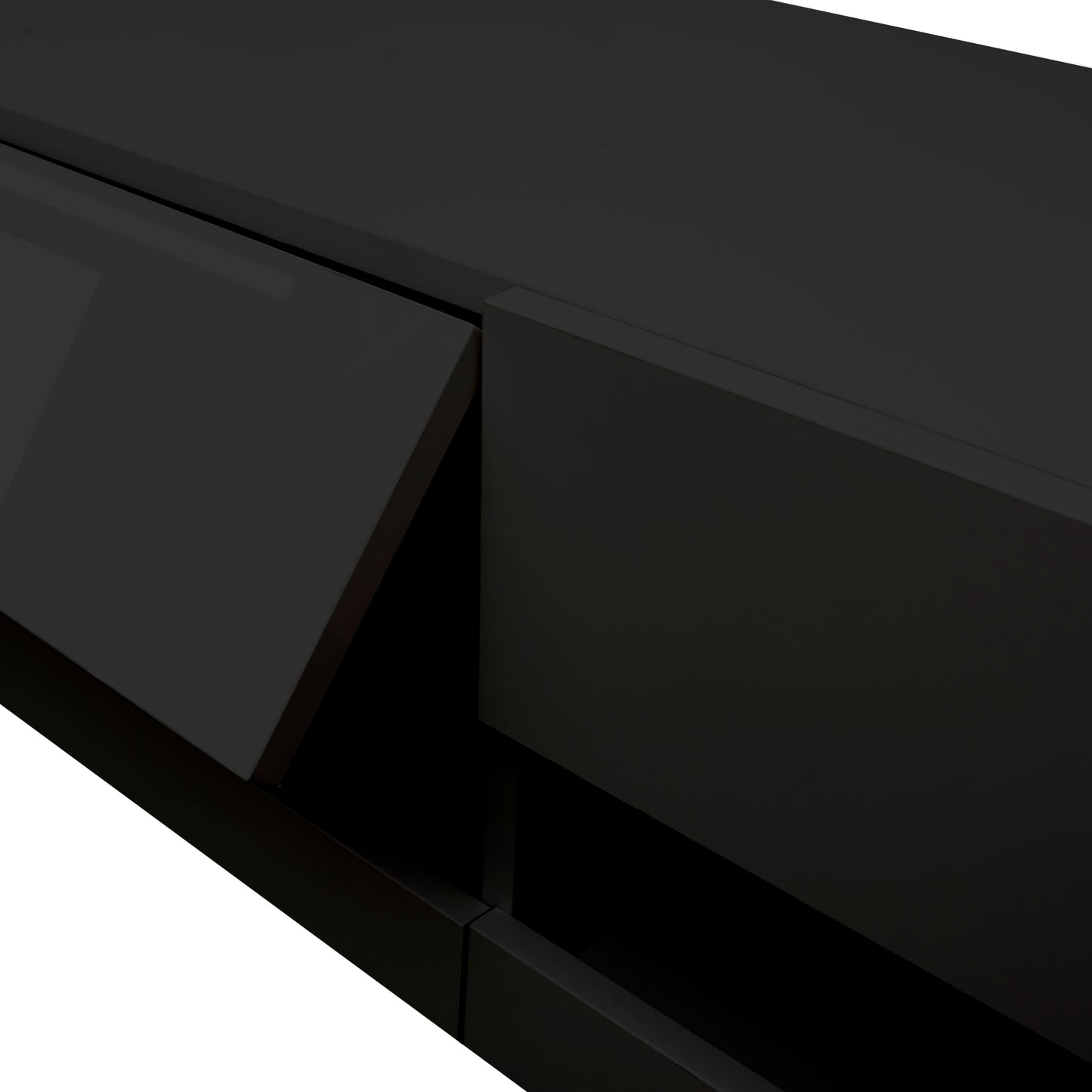 Sleek 80 TV Stand with LED Ambient Lighting - Black