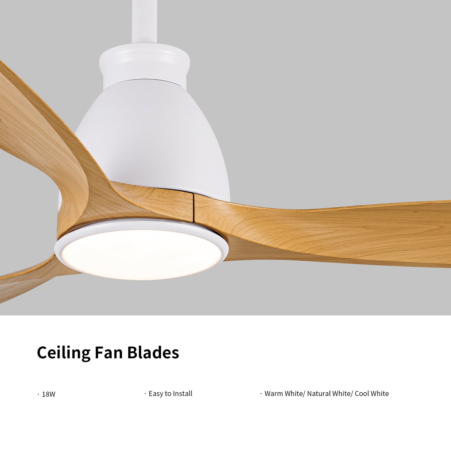 52-Inch LED Ceiling Fan with Antique Brown Wood Grain Blades