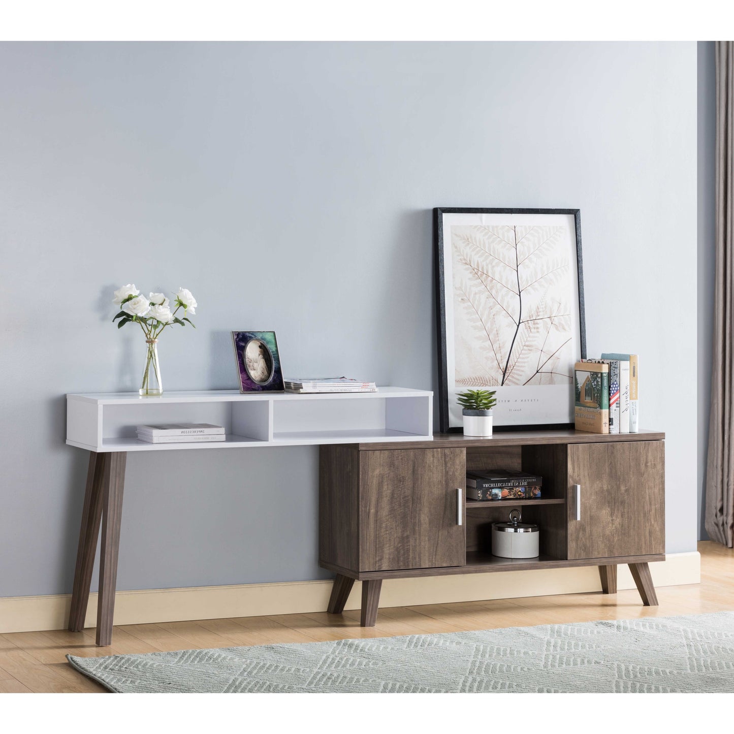 Hazelnut & White Abstract Hallway Console