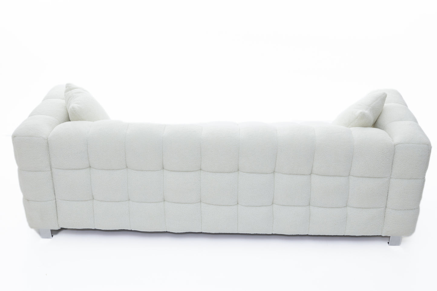 Beige White Sofa with Two Pillows, 81 Inches - Perfect for Living Room and Bedroom