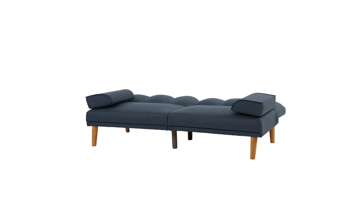 Adjustable Navy Polyfiber Sectional Sofa Set with Plush Couch