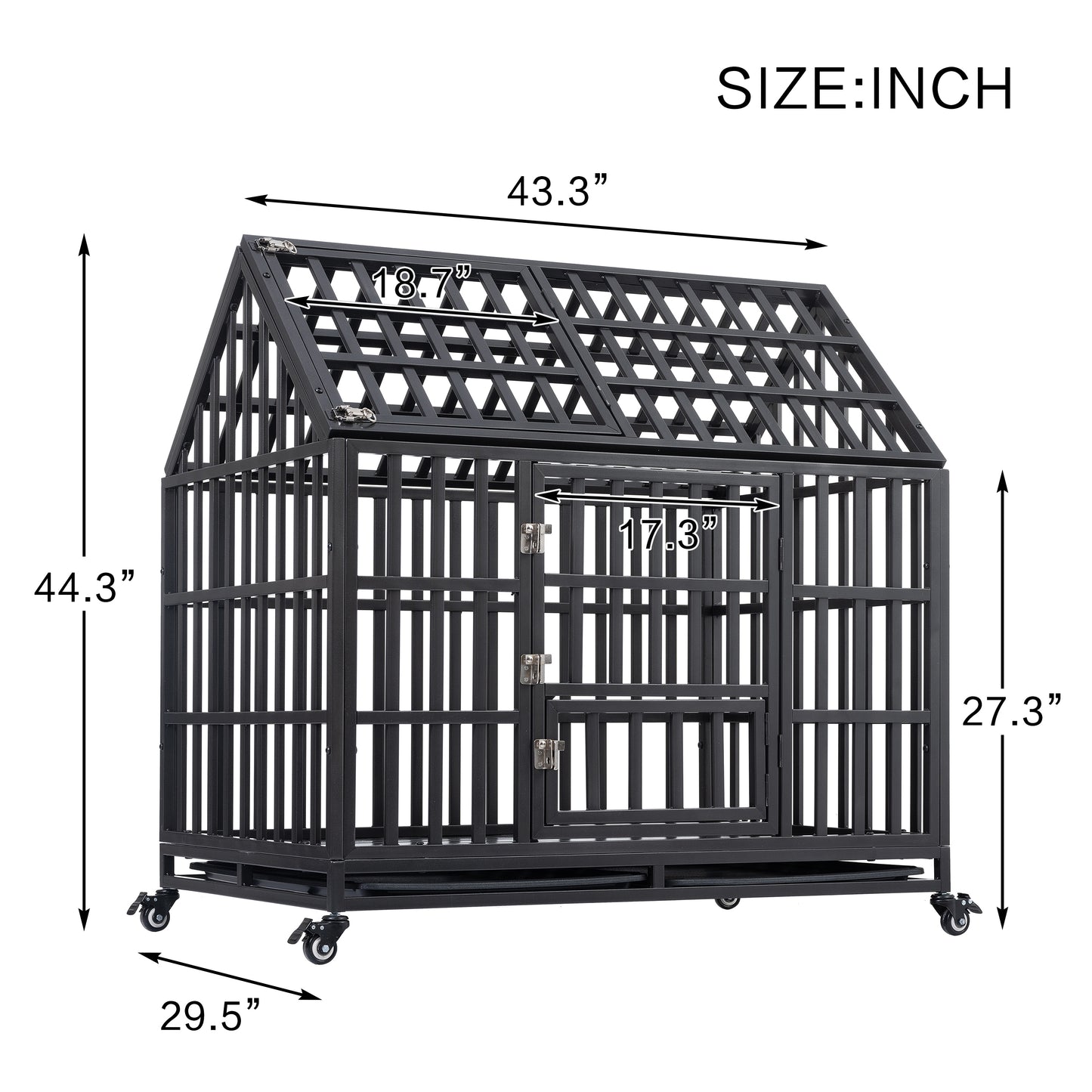 Heavy Duty Dog Cage  pet Crate with Roof