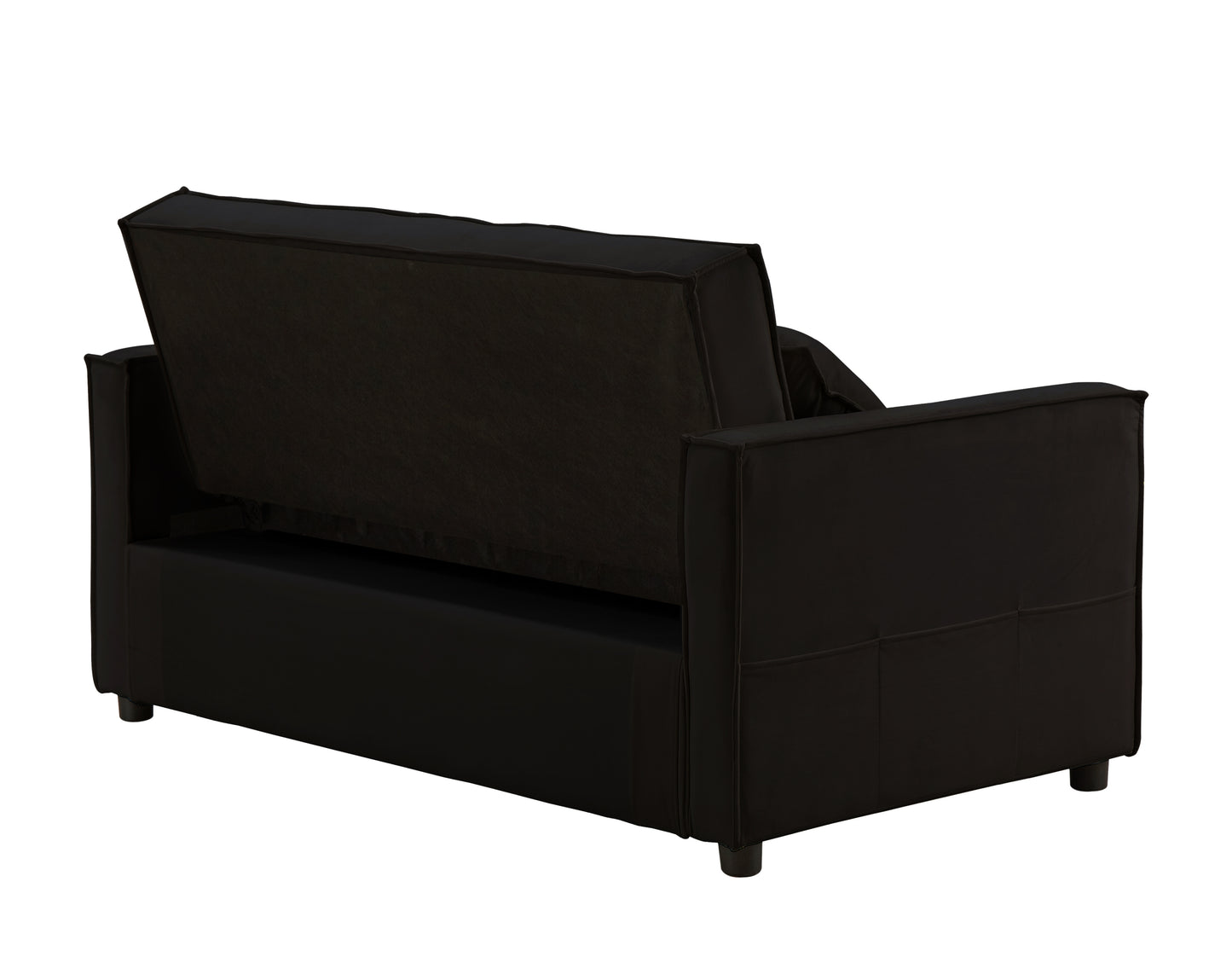 Black Velvet Two-Person Sleeper Sofa