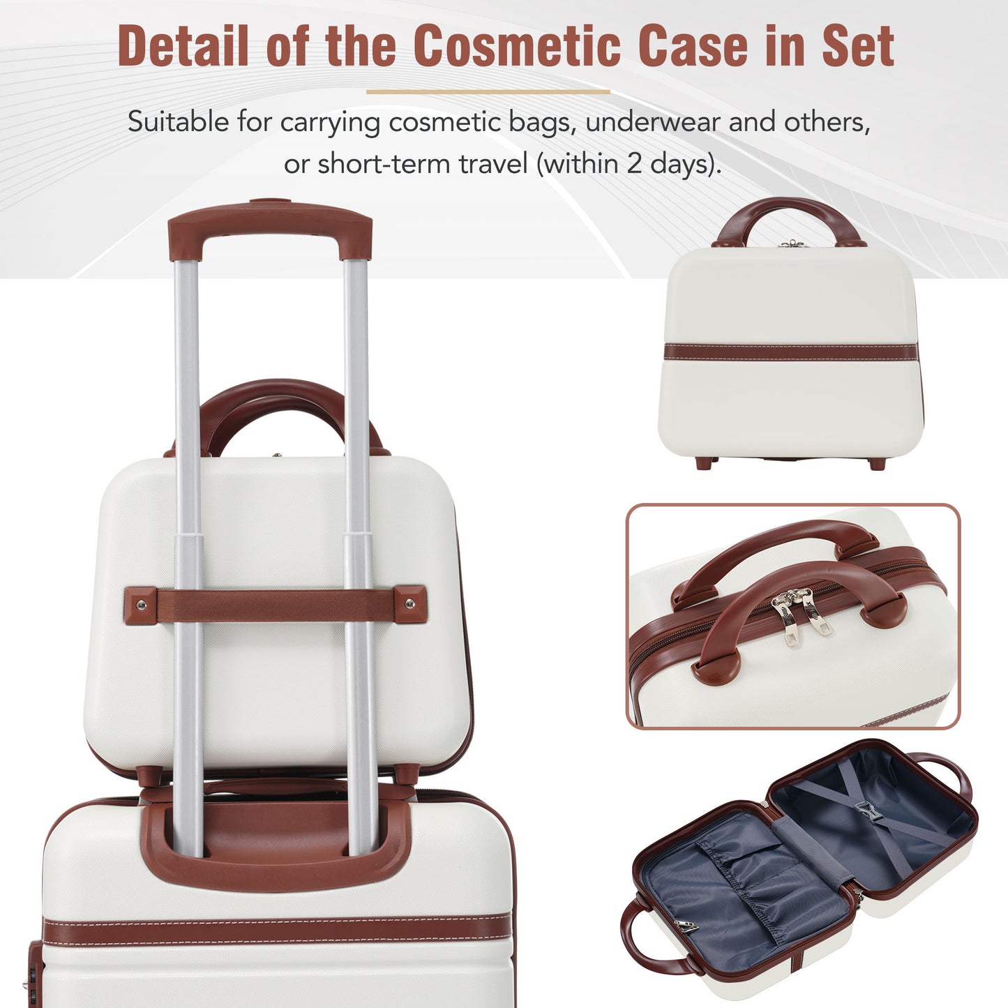 Hardshell Luggage Sets 3 Pieces 20"+24" Luggages and Cosmetic Case Spinner Suitcase with TSA Lock  Lightweight