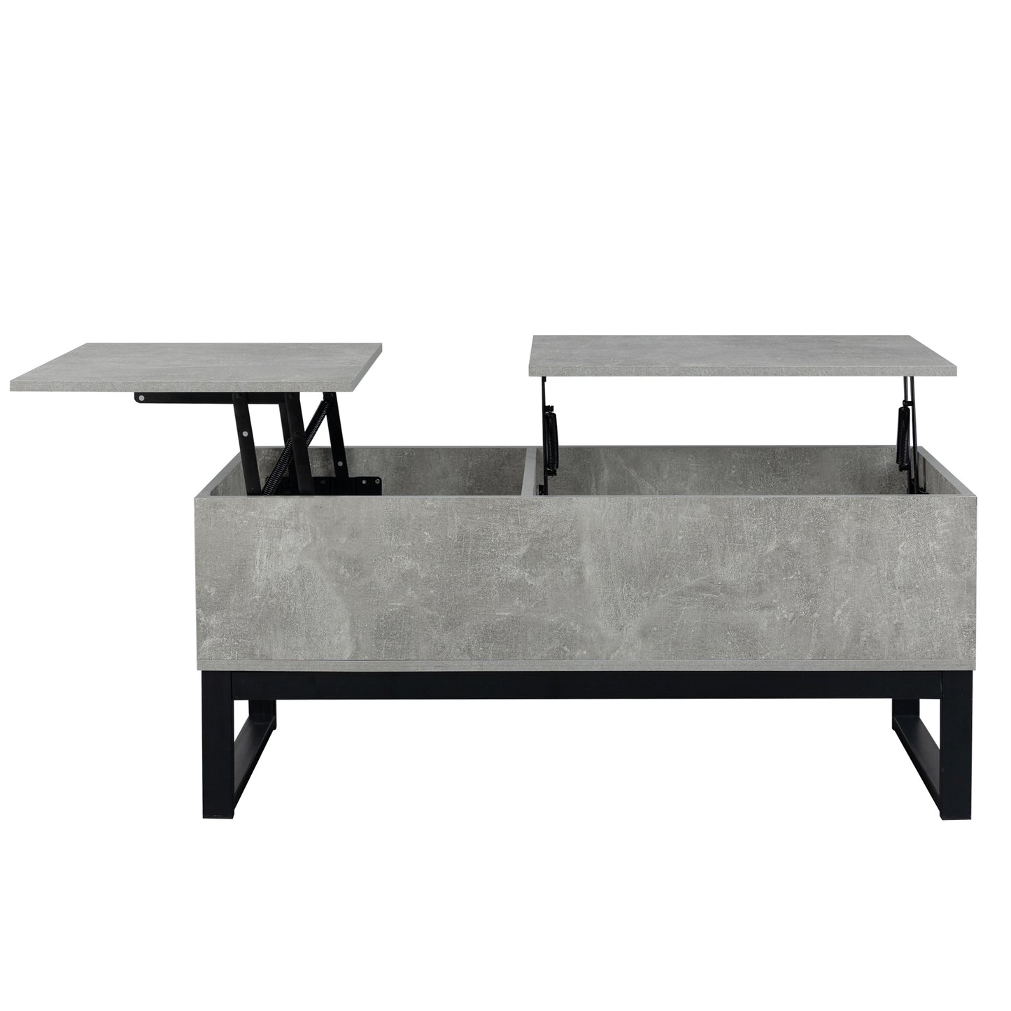 Elevated Gray Coffee Table with Hidden Storage and Adjustable Lift Top