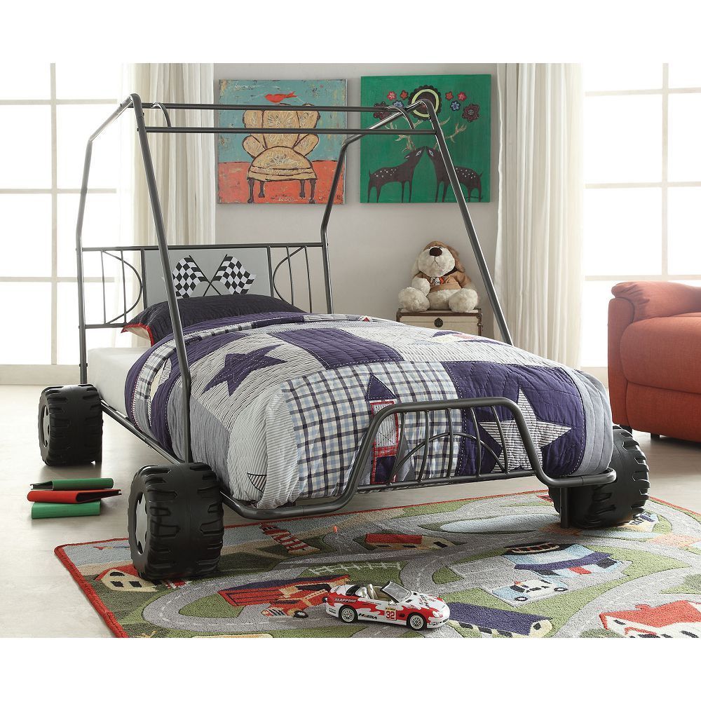 Xander Twin Bed in Gunmetal Go Kart 37640T