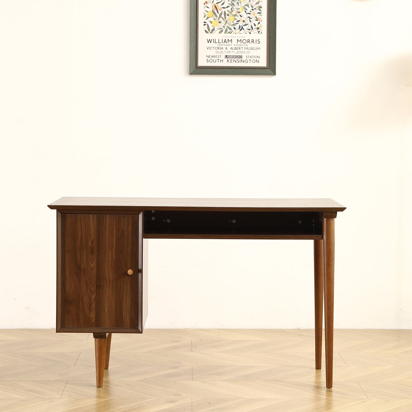 Compact Black Walnut Finished Solid Wood Desk - Perfect for Home and Office
