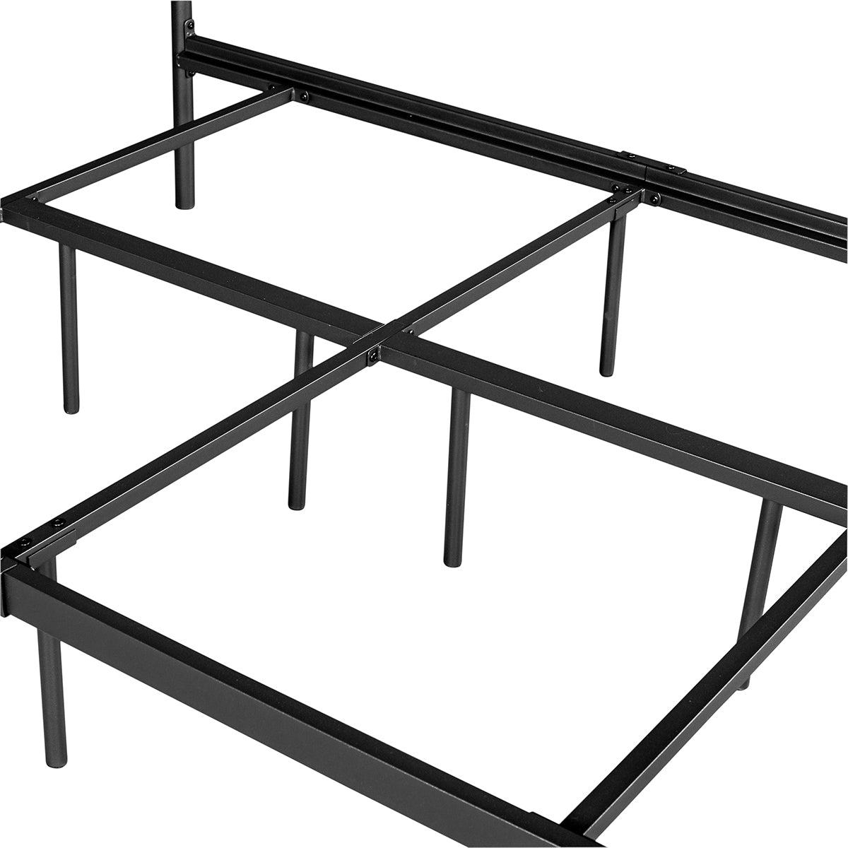 86.4" L X 59.6" W X 44"H Metal Bed Frame Queen Size Standerd Bed Frame - BLACK