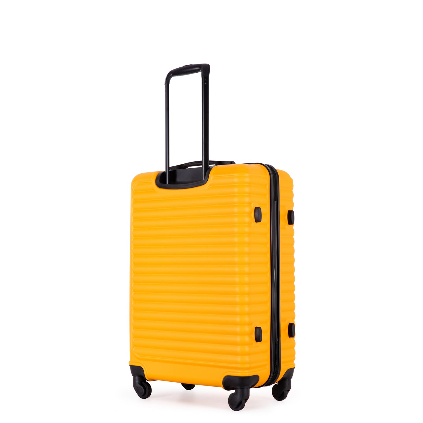 3 Piece Luggage Sets ABS Lightweight Suitcase with Two Hooks, Spinner Wheels, TSA Lock, (20/24/28) ORANGE