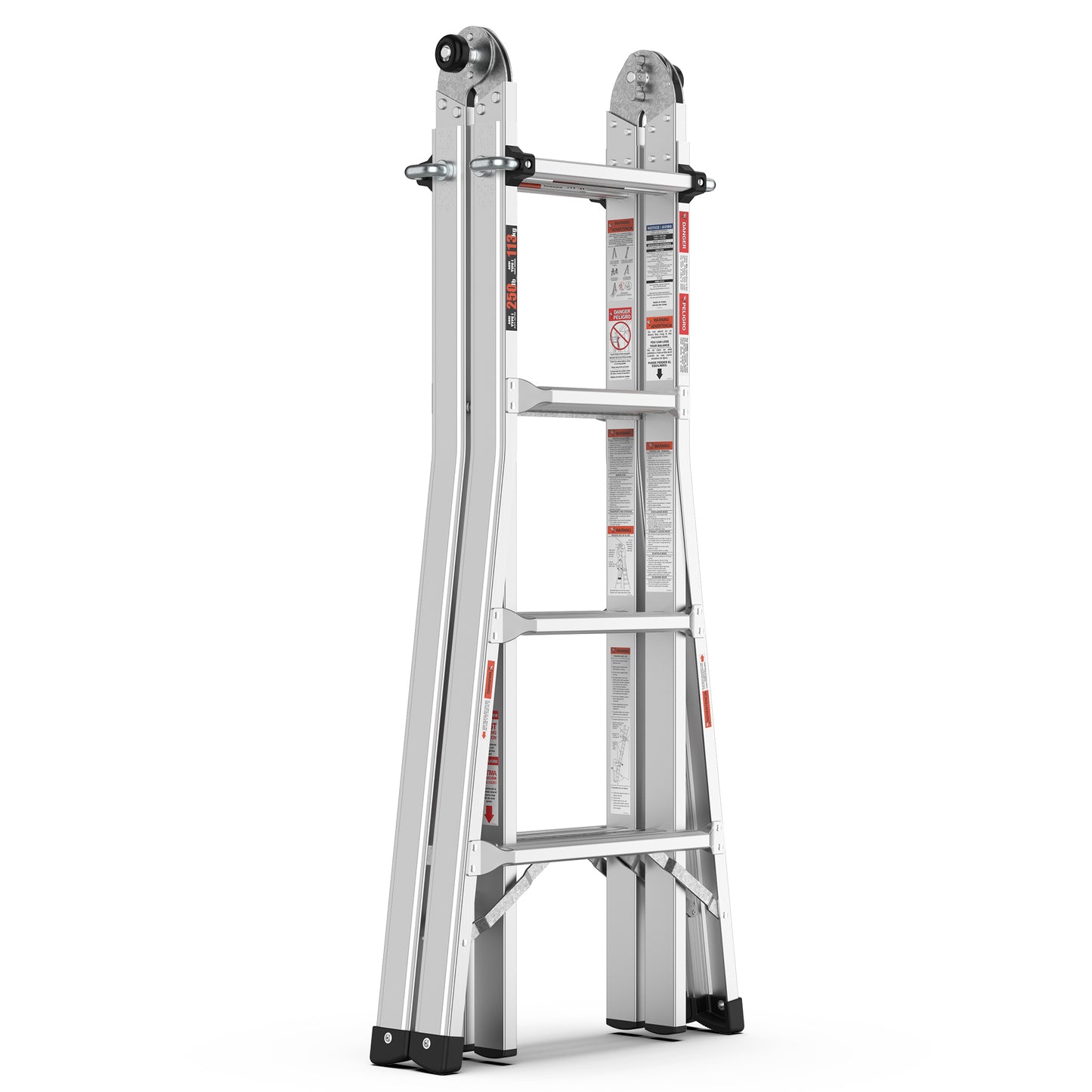 Multi position foldable engineering multifunctional aluminum alloy ladder A-type ladder straight ladder 17ft for home