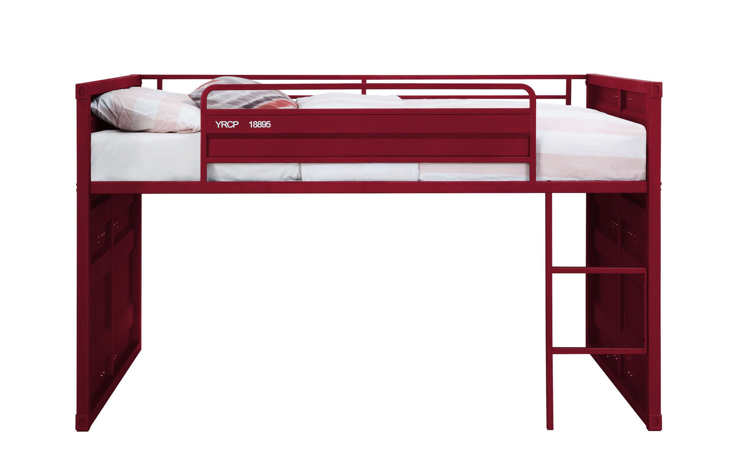 Cargo Twin Loft Bed w/Slide, Red Finish 38300