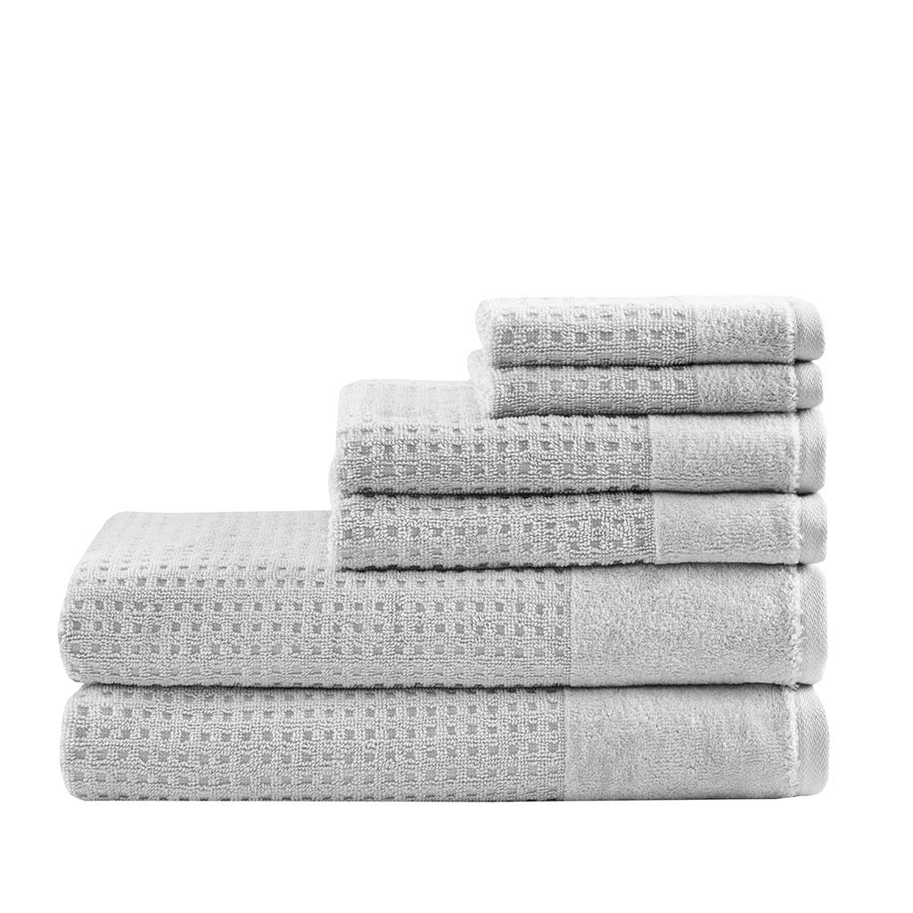 Luxurious Cotton Waffle Jacquard Bath Towel Set with Antimicrobial Protection