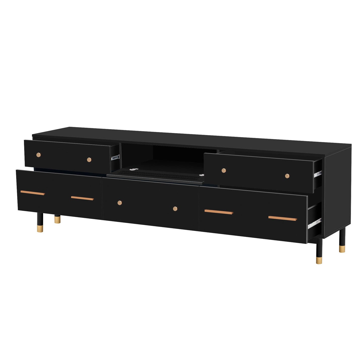 Modern TV Stand with Storage for 75+ Inch TV, Entertainment Center Console Cabinet