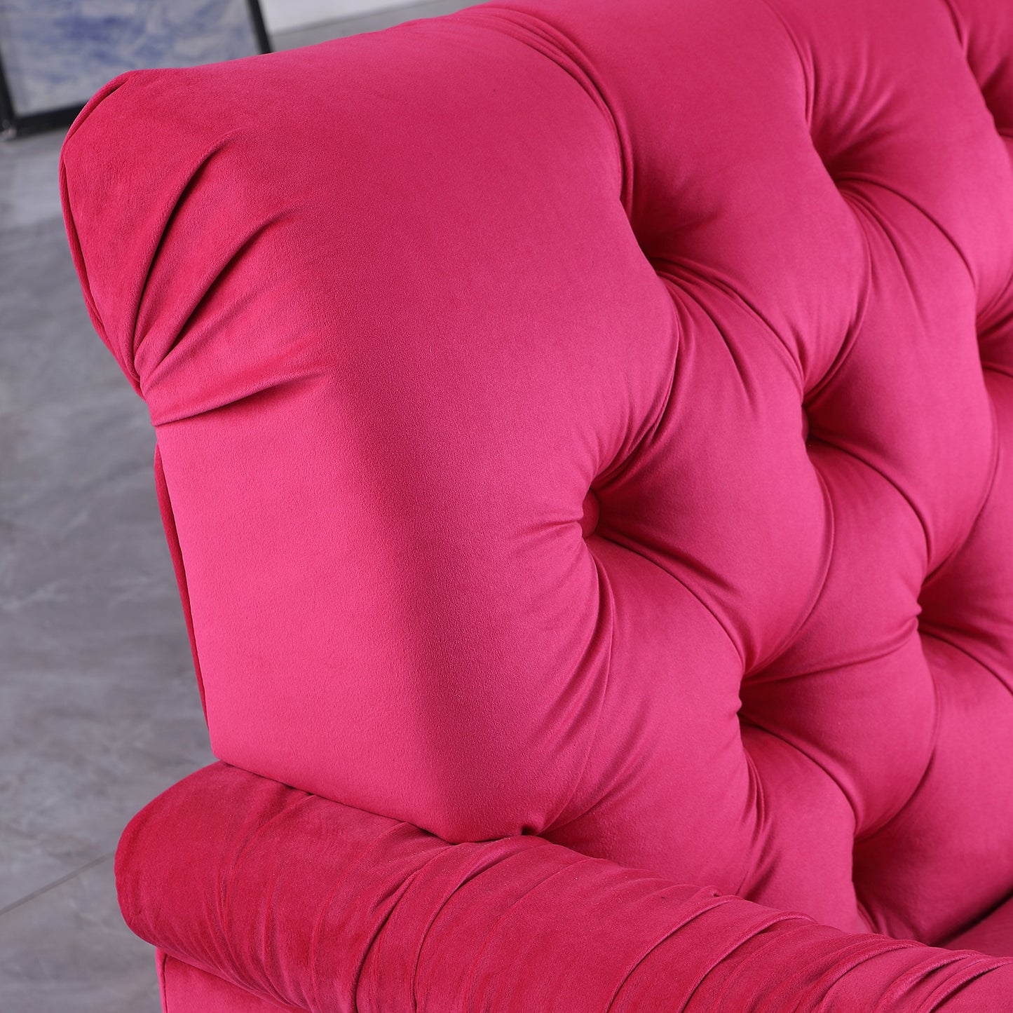 rose red  Chesterfield;3 seater ,modern sofa