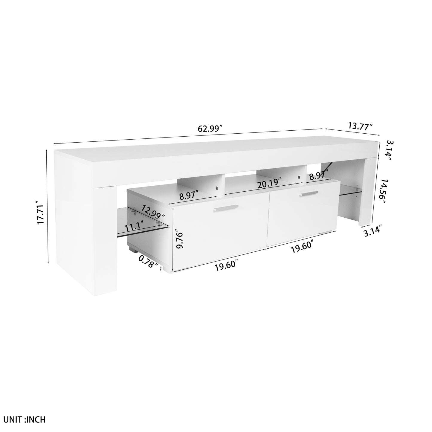 Elevate Your Entertainment Space with Modern High Gloss UV LED Lights TV Stand