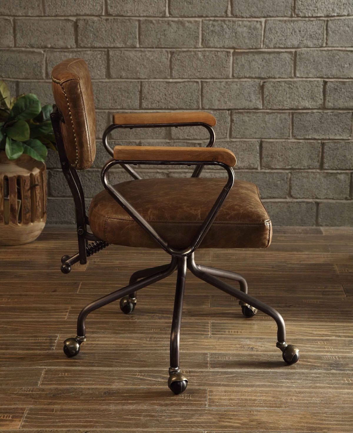 Hallie Office Chair in Vintage Whiskey Top Grain Leather 92410