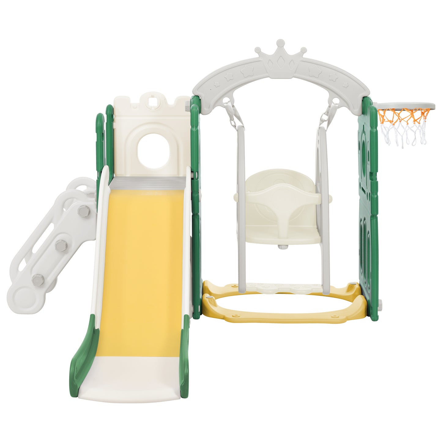 5-in-1 Kids Playground Climber Slide and Swing Set