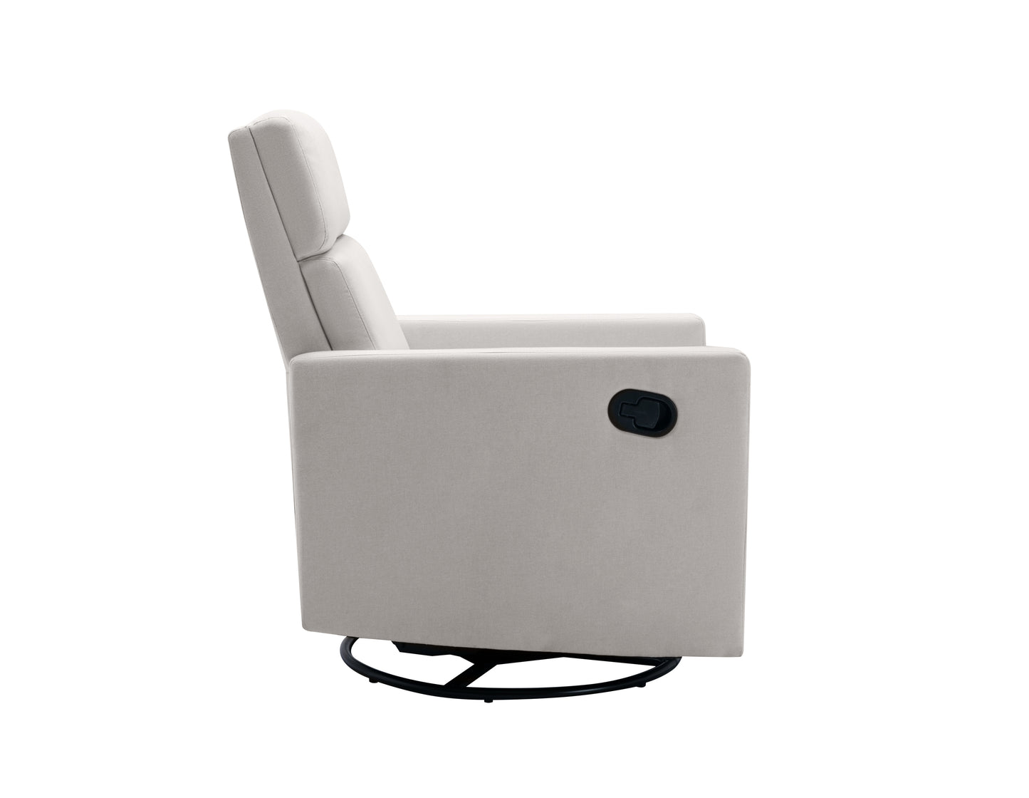 Swivel Reclining Nursery Chair with Modern Beige Upholstery