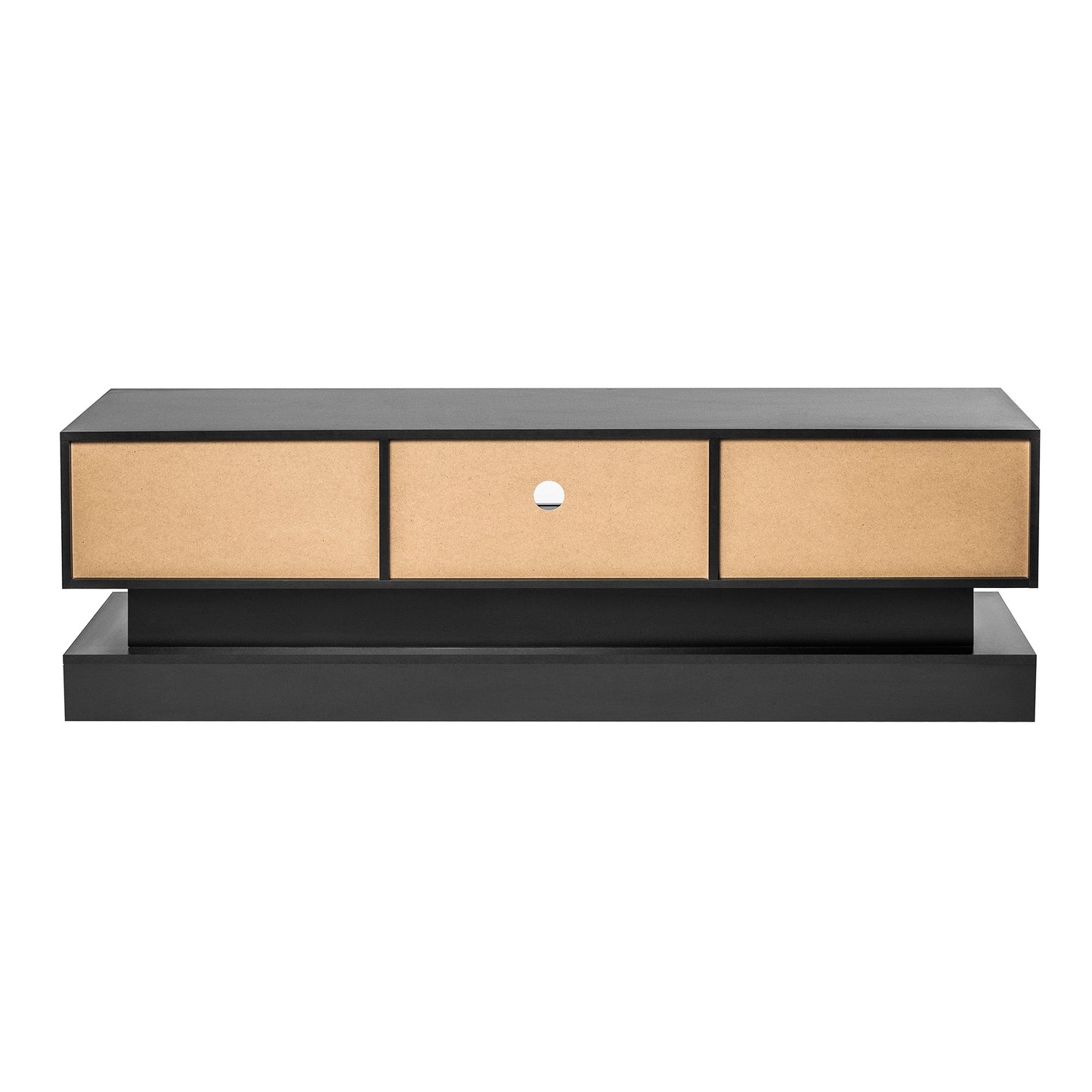 51.18in Black LED TV Stand with High Glossy Front Cabinet