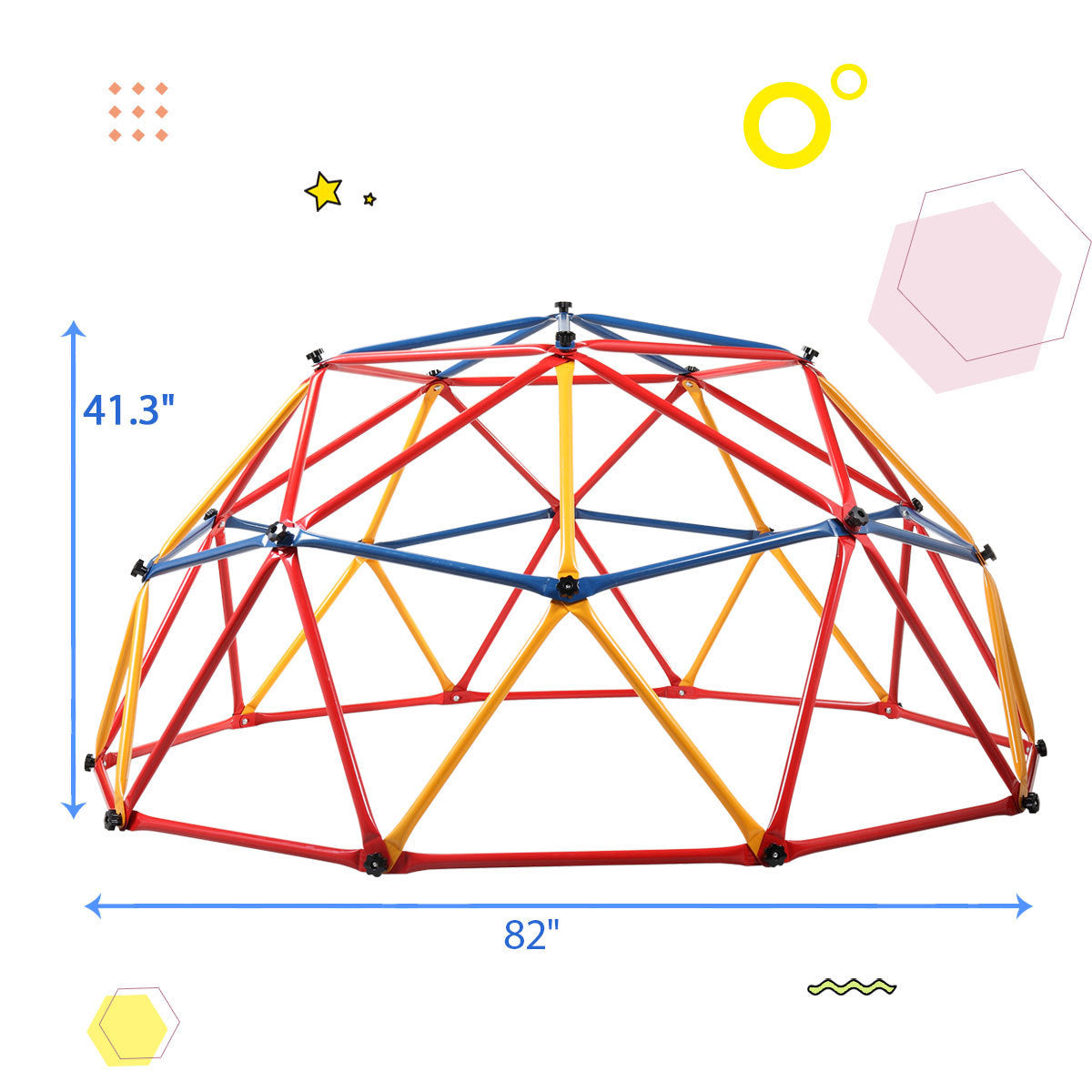 Kids' Outdoor Climbing Dome with Monkey Bars and Exercise Center