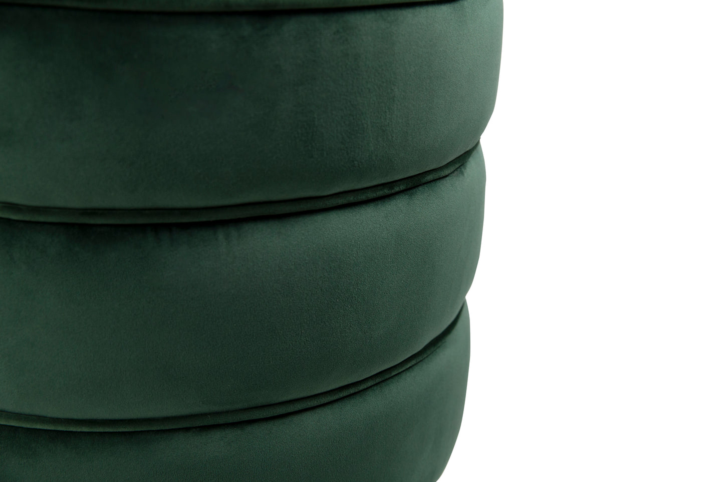 18.5'' Tall Stainless Steel Upholstered Ottoman in Green