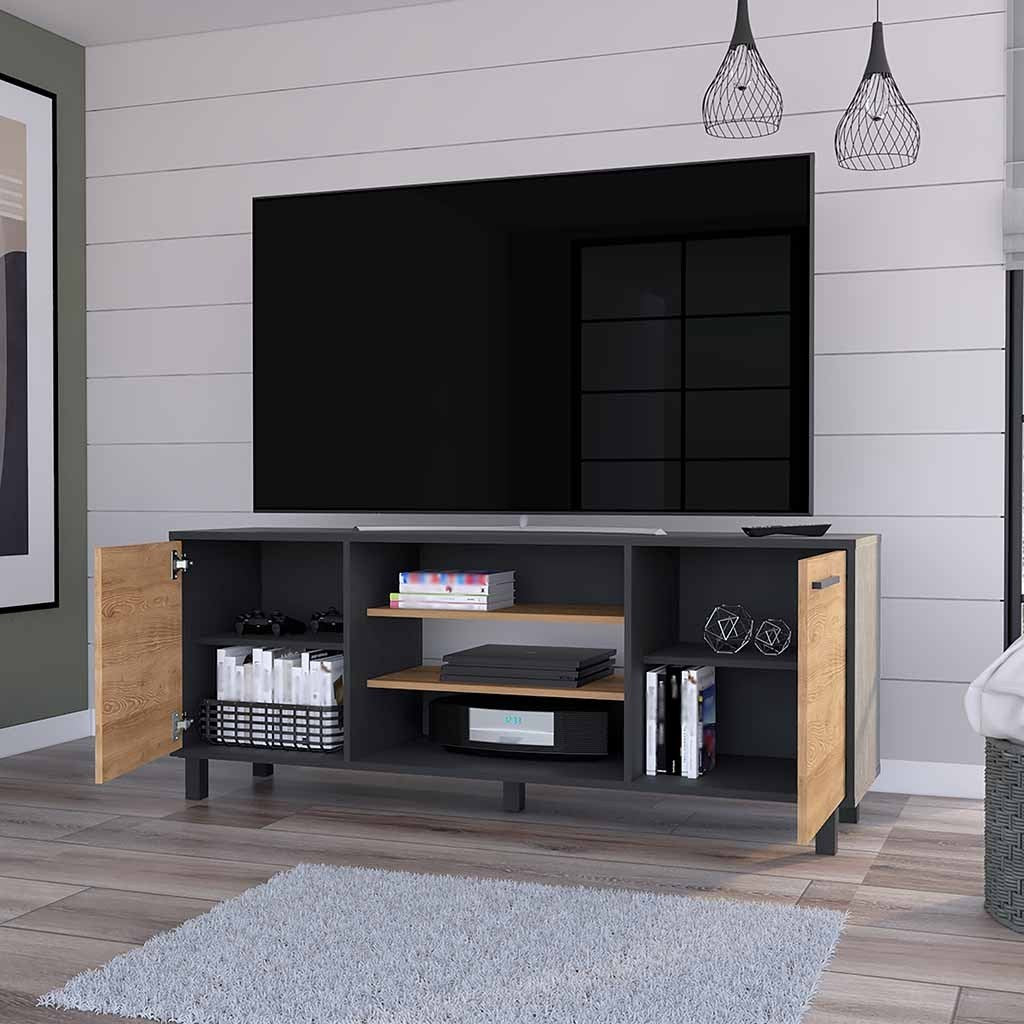 Washington TV Stand with 7 Cubby Storage Space for TVs Up to 65''