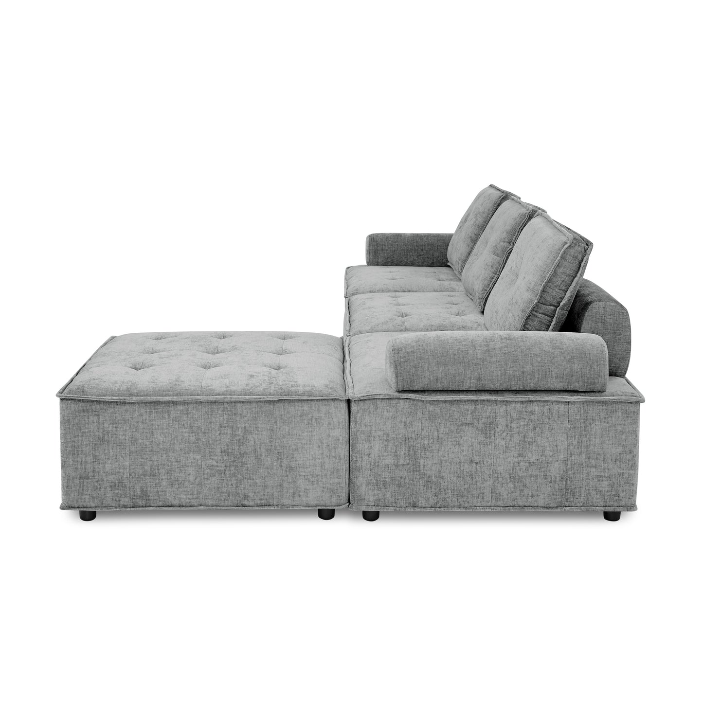 L-Shape Modular Sectional Sofa, DIY Combination, Chenille